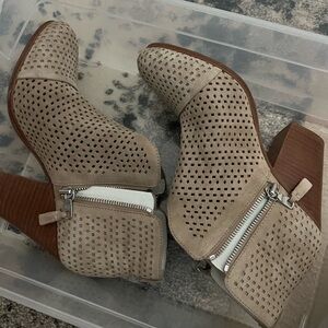 Rag & Bone Shoes Rag & Bone Margot Bootie In Tan Perforated Suede Leather 38